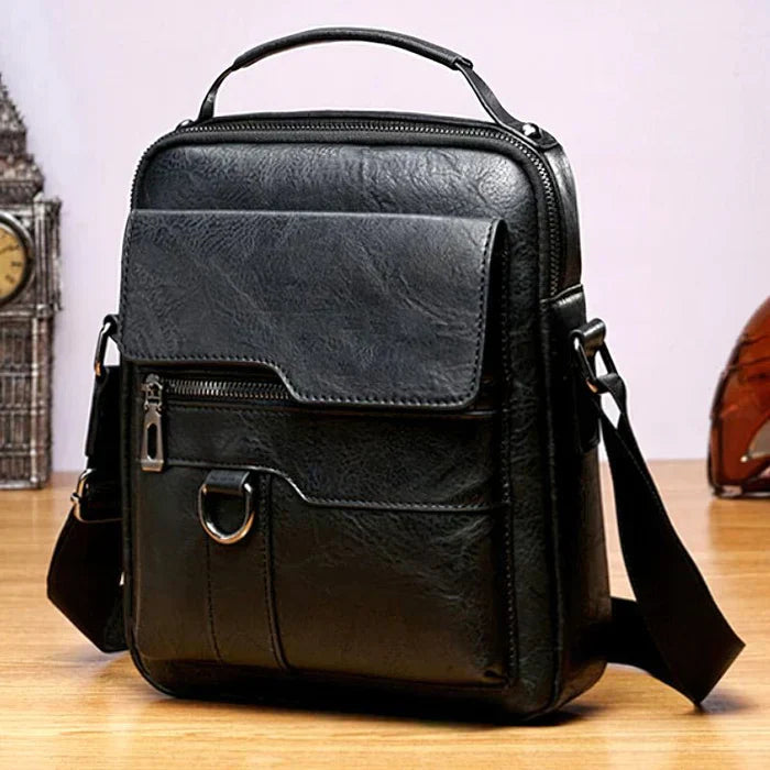 Damen Elegante Leder Schultertasche mit Reißverschluss & Verstellbarem Schulterriemen | Clinbands