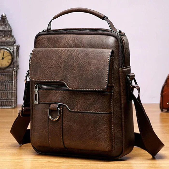 Damen Elegante Leder Schultertasche mit Reißverschluss & Verstellbarem Schulterriemen | Clinbands