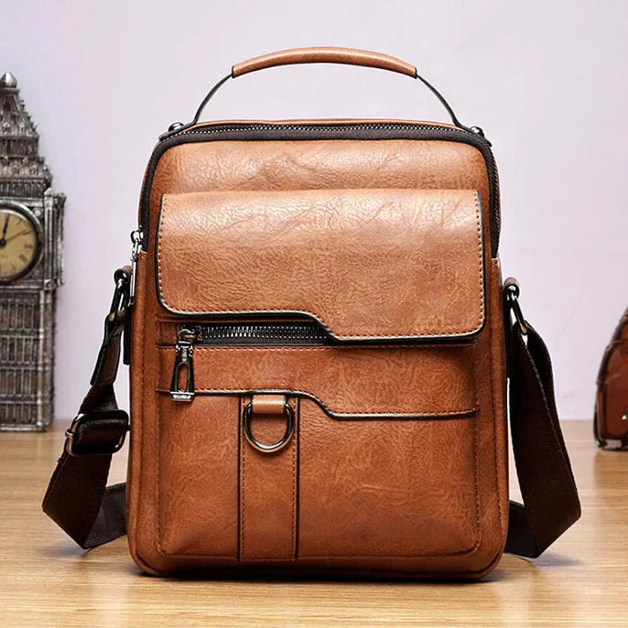 Damen Elegante Leder Schultertasche mit Reißverschluss & Verstellbarem Schulterriemen | Clinbands
