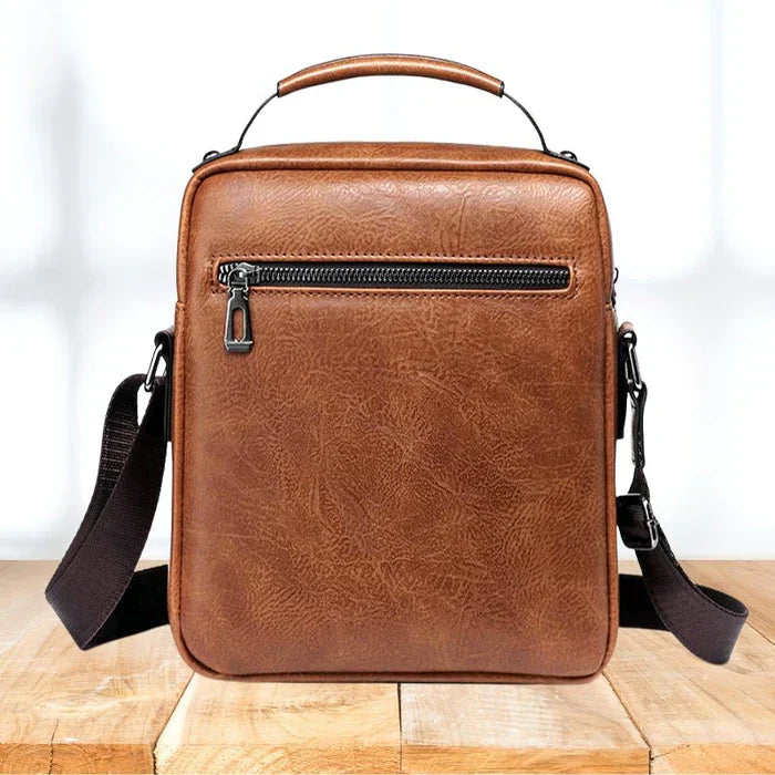 Damen Elegante Leder Schultertasche mit Reißverschluss & Verstellbarem Schulterriemen | Clinbands