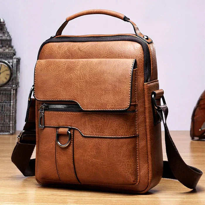 Damen Elegante Leder Schultertasche mit Reißverschluss & Verstellbarem Schulterriemen | Clinbands