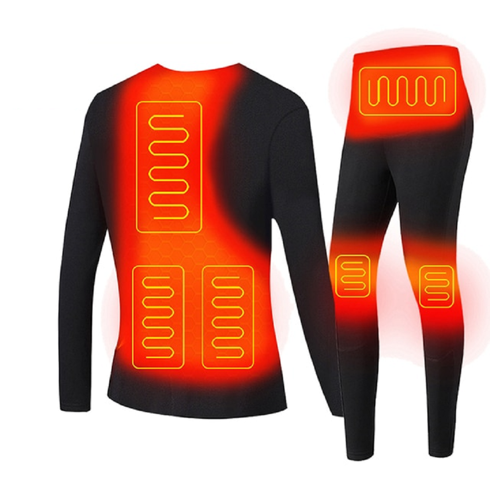 Herren beheizbare Thermo-Unterwäsche-Set mit USB-Stromversorgung