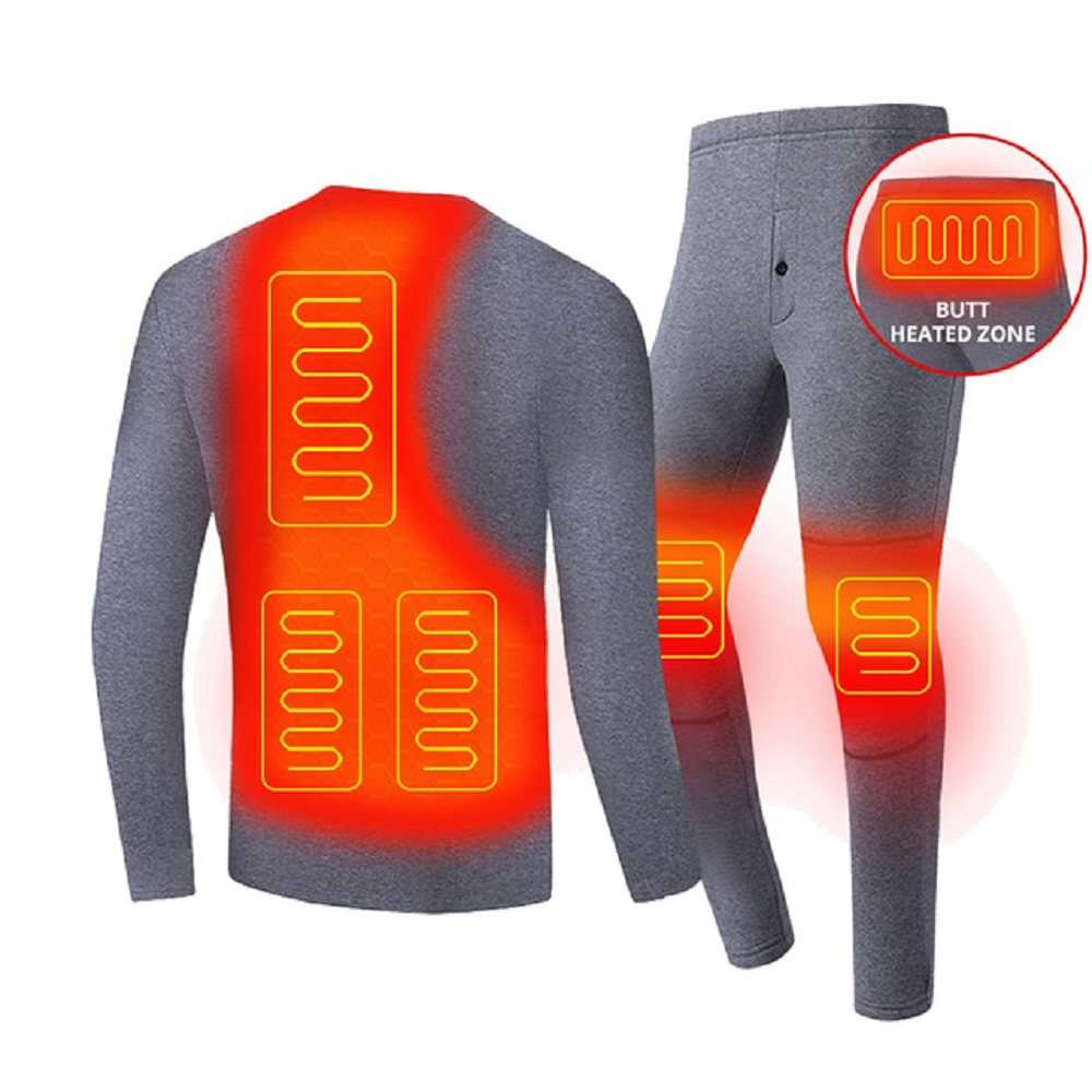 Herren beheizbare Thermo-Unterwäsche-Set mit USB-Stromversorgung