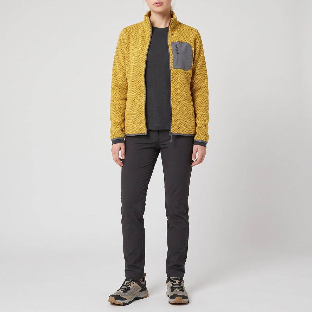 Damen Fleecejacke – durchgehender Reißverschluss zum Wandern
