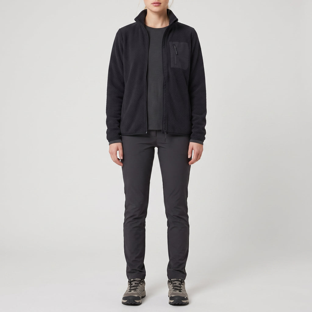 Damen Fleecejacke – durchgehender Reißverschluss zum Wandern