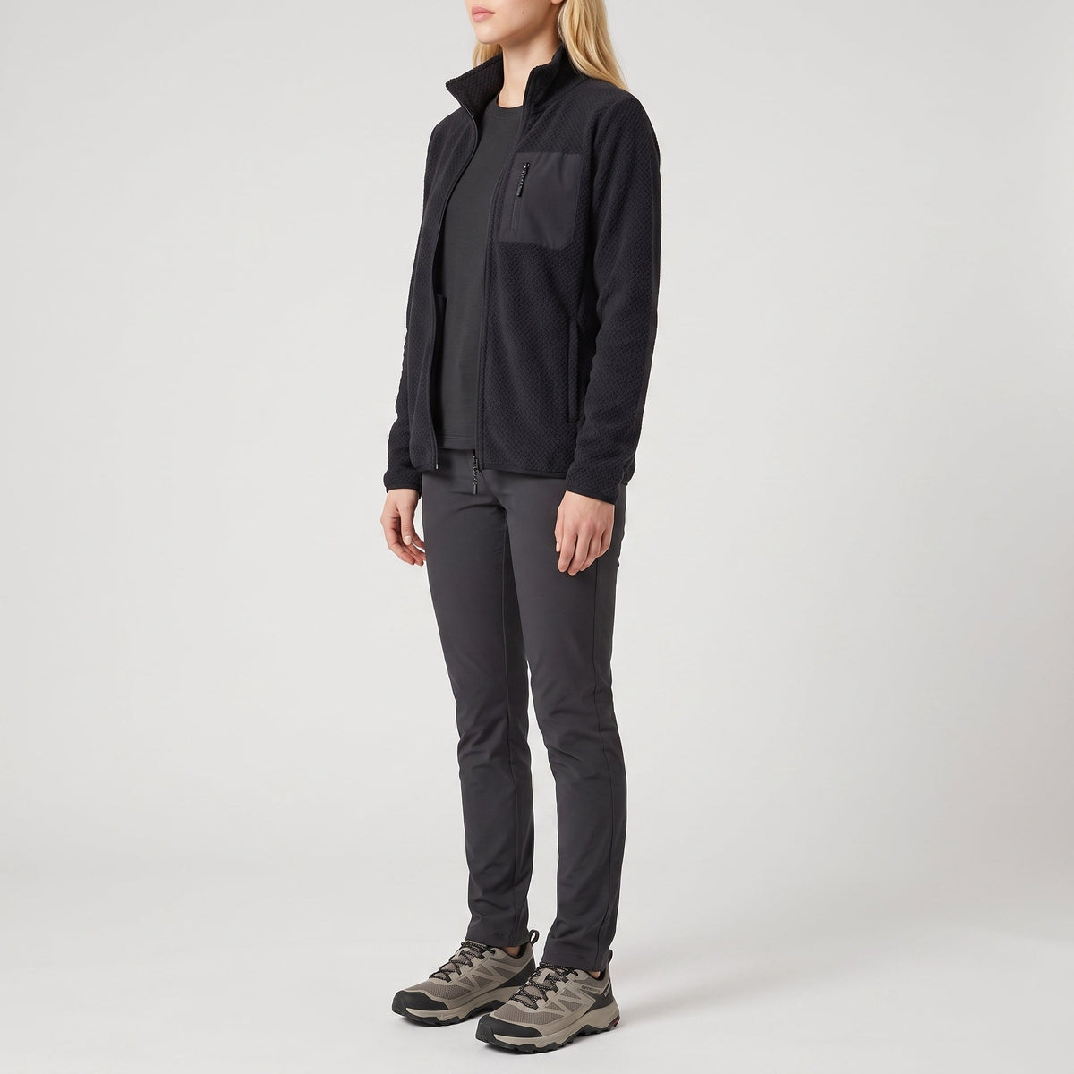 Damen Fleecejacke – durchgehender Reißverschluss zum Wandern