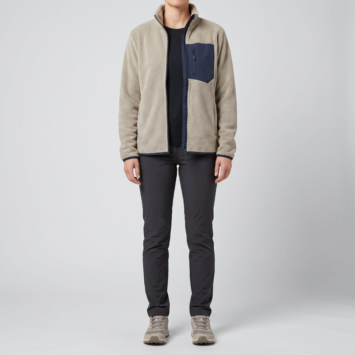 Damen Fleecejacke – durchgehender Reißverschluss zum Wandern