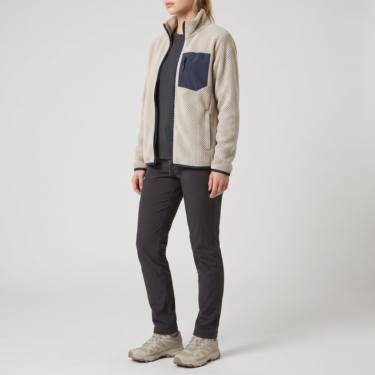 Damen Fleecejacke – durchgehender Reißverschluss zum Wandern