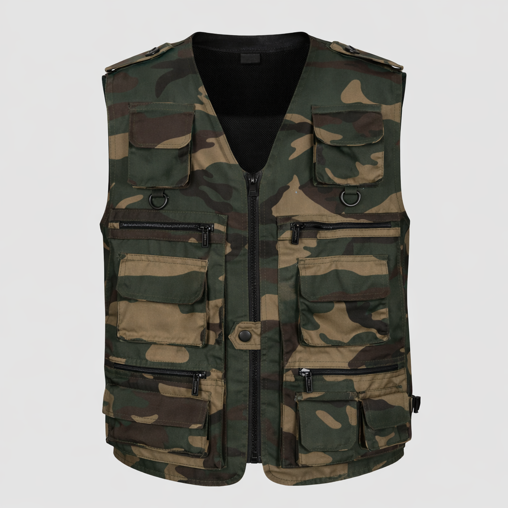 Herren Camouflage-Utility-Weste – Multitaschen-Feldweste