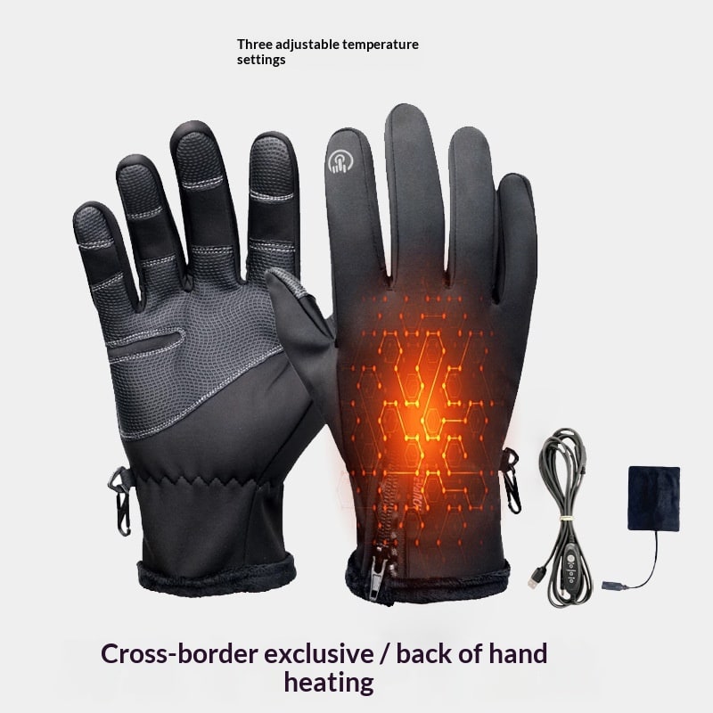 Beheizbare Handschuhe mit USB-Anschluss und Touchscreen-Fingerspitzen