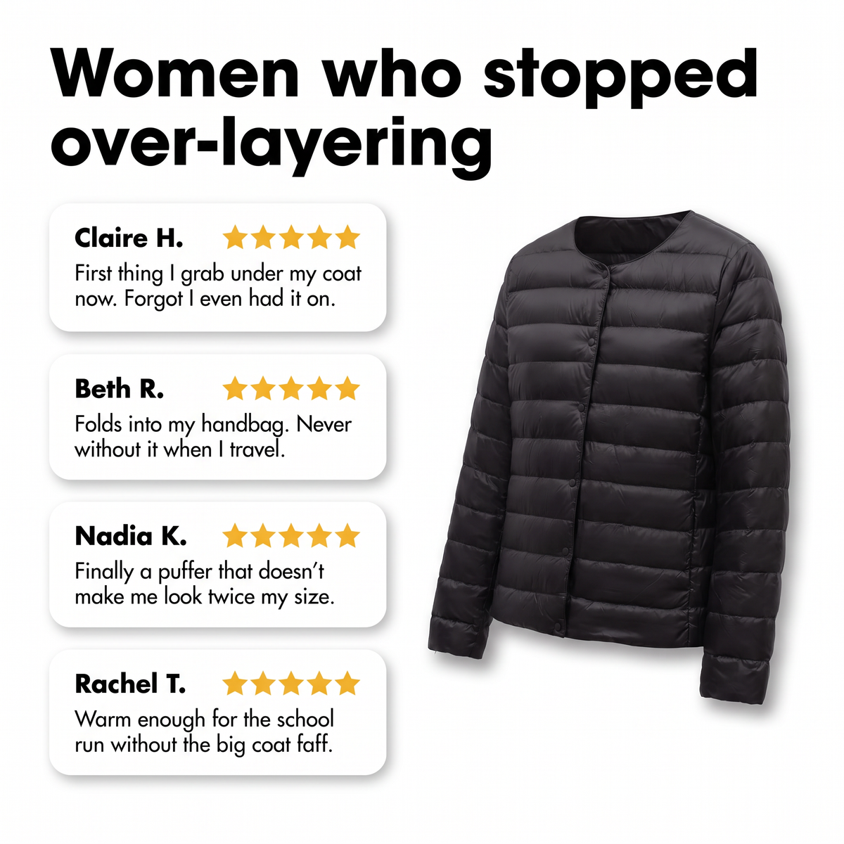 Damen Steppjacke leicht – packbare Daunenjacke