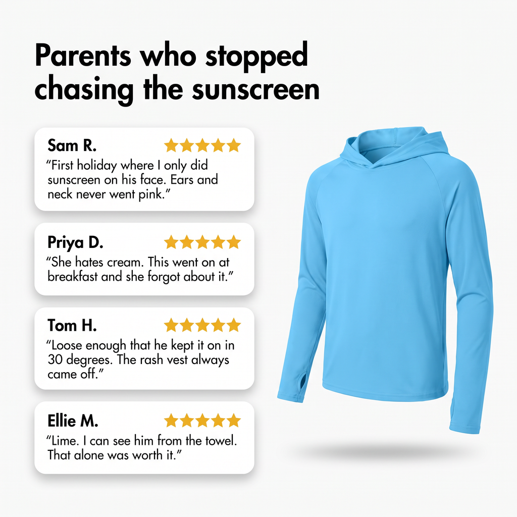 Kinder Sonnenhoodie UPF 50+ – langärmliges UV-Oberteil