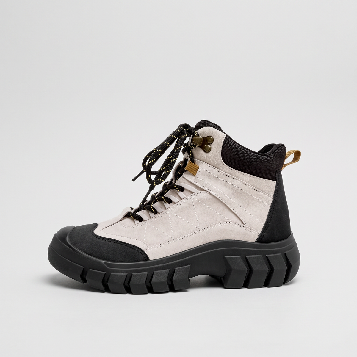 Damen Wanderstiefel – Wildleder-Knöchelstiefel mit klobiger Profilsohle