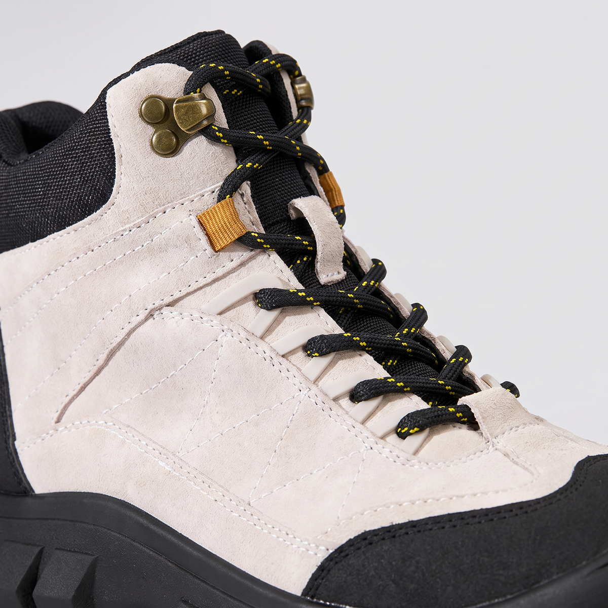 Damen Wanderstiefel – Wildleder-Knöchelstiefel mit klobiger Profilsohle