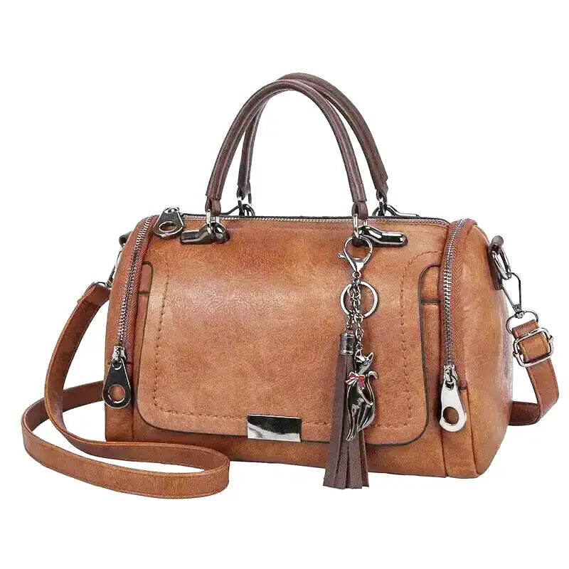 Clinbands – Geräumige Handtasche aus weichem mit Riemen und Reißverschluss