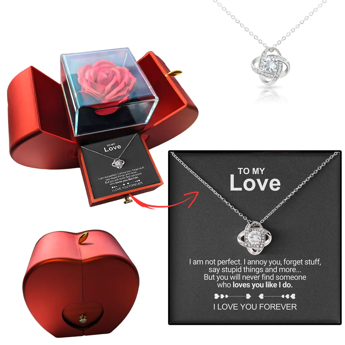 Clinbands Liebe Halskette Luxus Rose Box