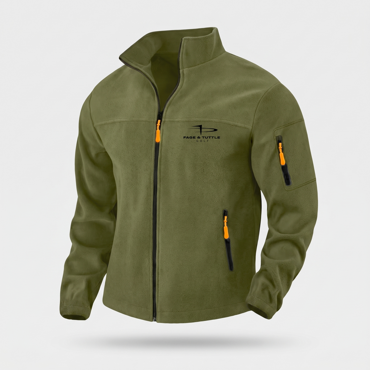 Herren Fleecejacke mit durchgehendem Reißverschluss und Stehkragen – Wander-Midlayer