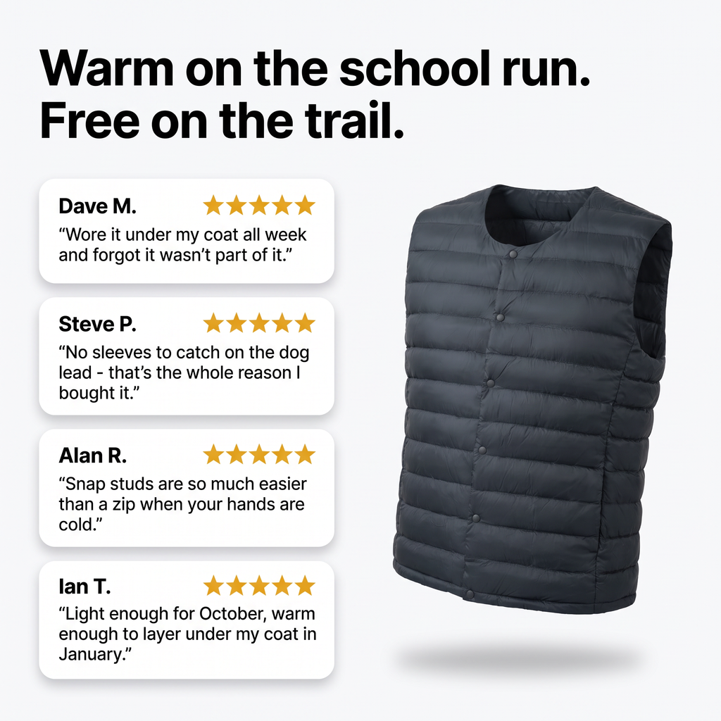 Herren Weste leicht – daunengefüllter Bodywarmer