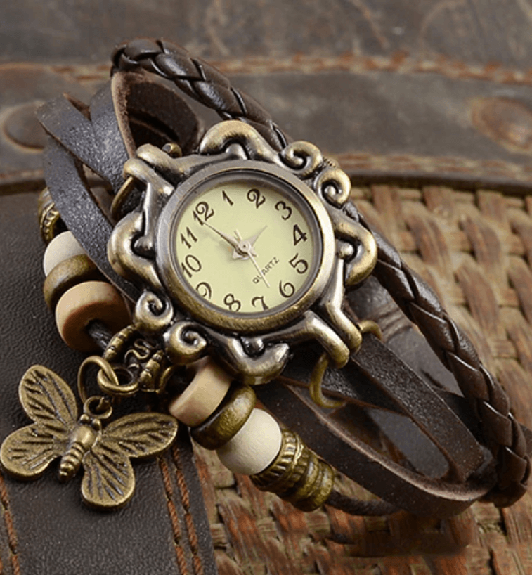 Clinbands – Damen-Accessoire-Uhr mit Vintage-Blumenarmband