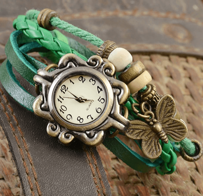 Clinbands – Damen-Accessoire-Uhr mit Vintage-Blumenarmband