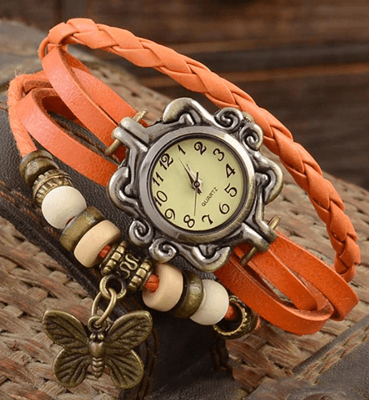 Clinbands – Damen-Accessoire-Uhr mit Vintage-Blumenarmband