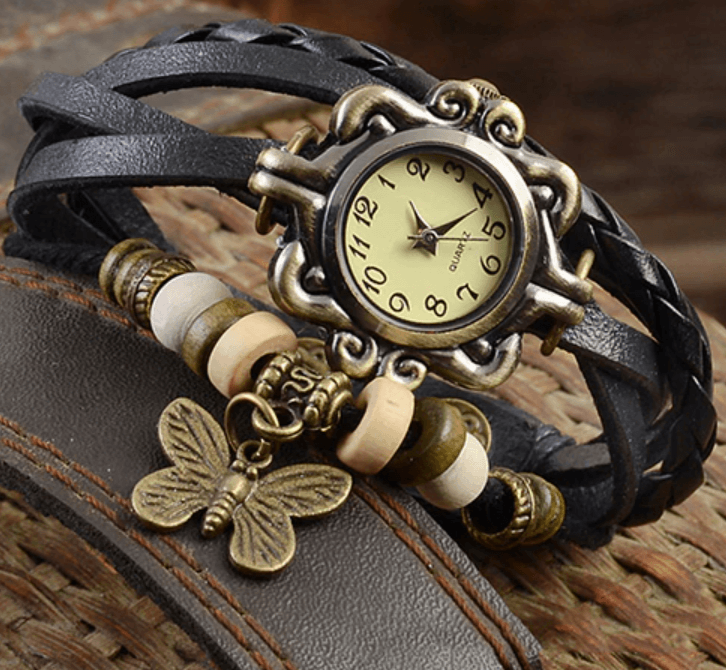 Clinbands – Damen-Accessoire-Uhr mit Vintage-Blumenarmband